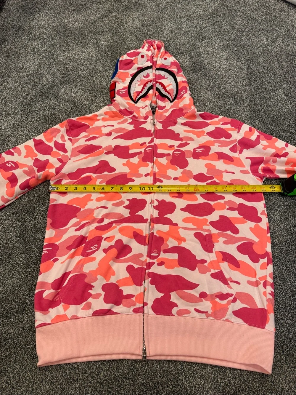 Bape Pink Coral Camo Shark Zip-Up Hoodie